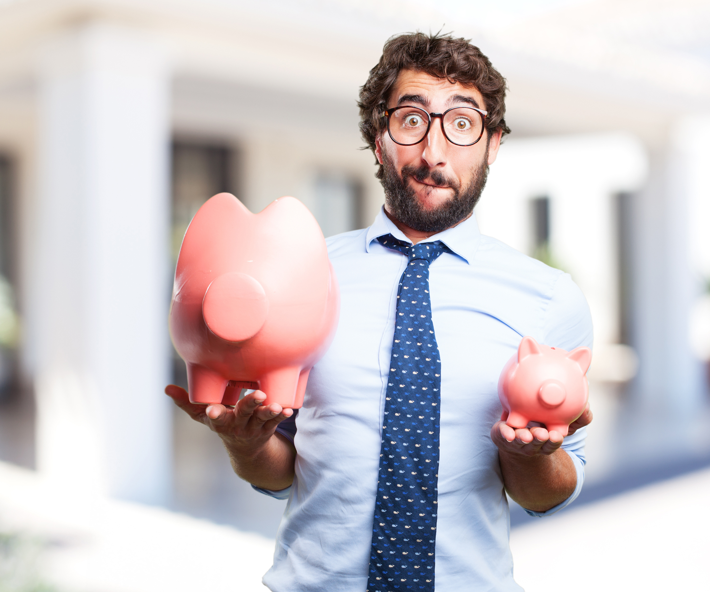 crazy businessman worried expression